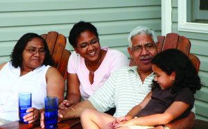 Minority couple at their home