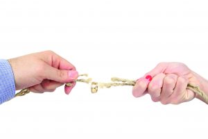 tug of war between husband and wife