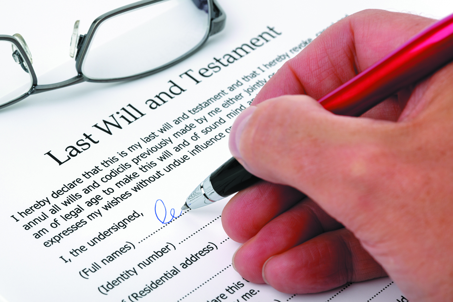 Signing Last Will and Testament